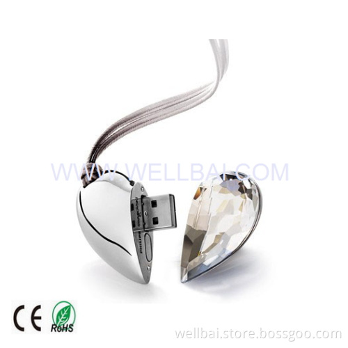 Crystal Heart USB Flash Memory for The Valentine's Day's Gift